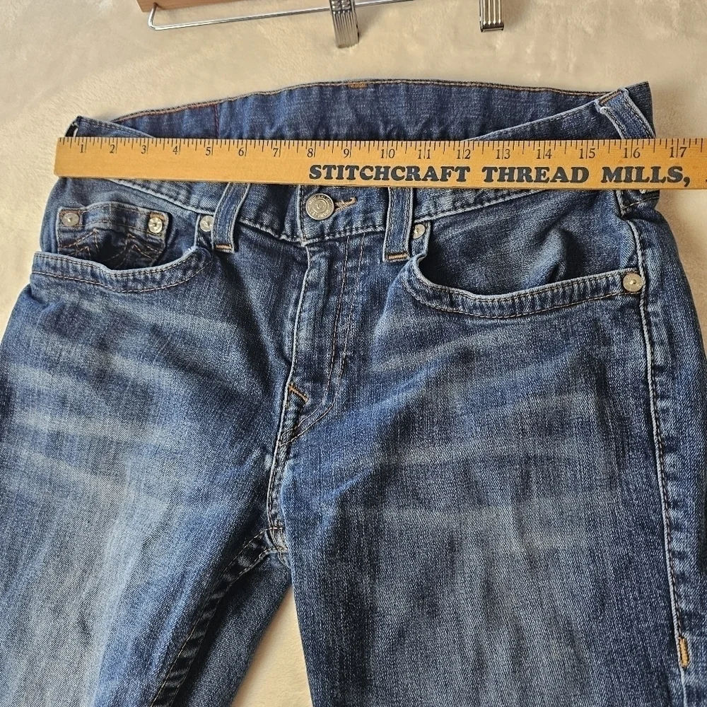 True Religion Jeans mens 34 Blue Denim Medium wash Vintage Retro 90s jeans Y2K